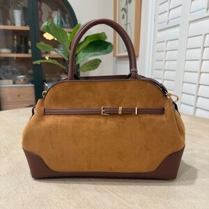 Elegant Brown Suede Handbag